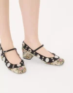 Valentino Mary-Jane Nellcôte Pumps In Papier Floral Jacquard Fabric 30Mm - Image 7